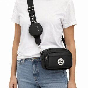CXL by Christian Lacroix "Camera Bag" Crossbody w/ Detachable Coin Purse - Black